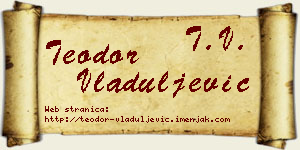 Teodor Vladuljević vizit kartica